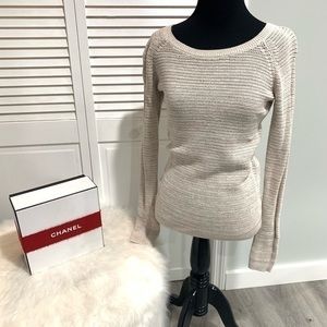 Cream knit sweater Crew neck